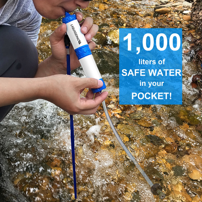 4 Stage Water Filter Straw Replacement For Camping Hiking Backpacking