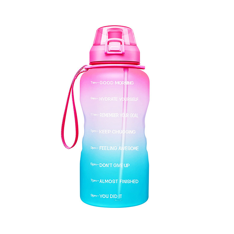 BPA Free Water Bottle with Time Marker Ideal Gift for Fitness or Sports & Outdoors
